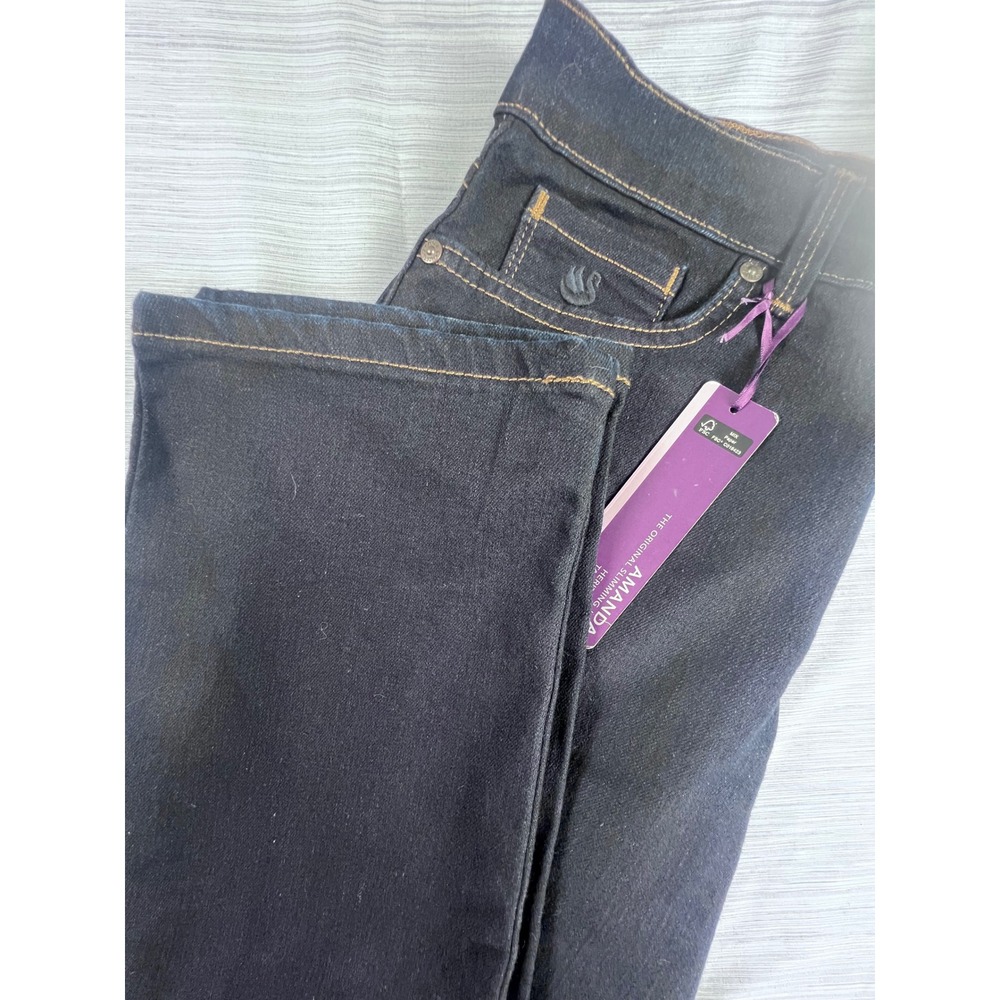 Gloria‎ Vanderbilt Amanda Classic Rise Tapered Leg Jeans Dark Wash Indigo 8 NEW